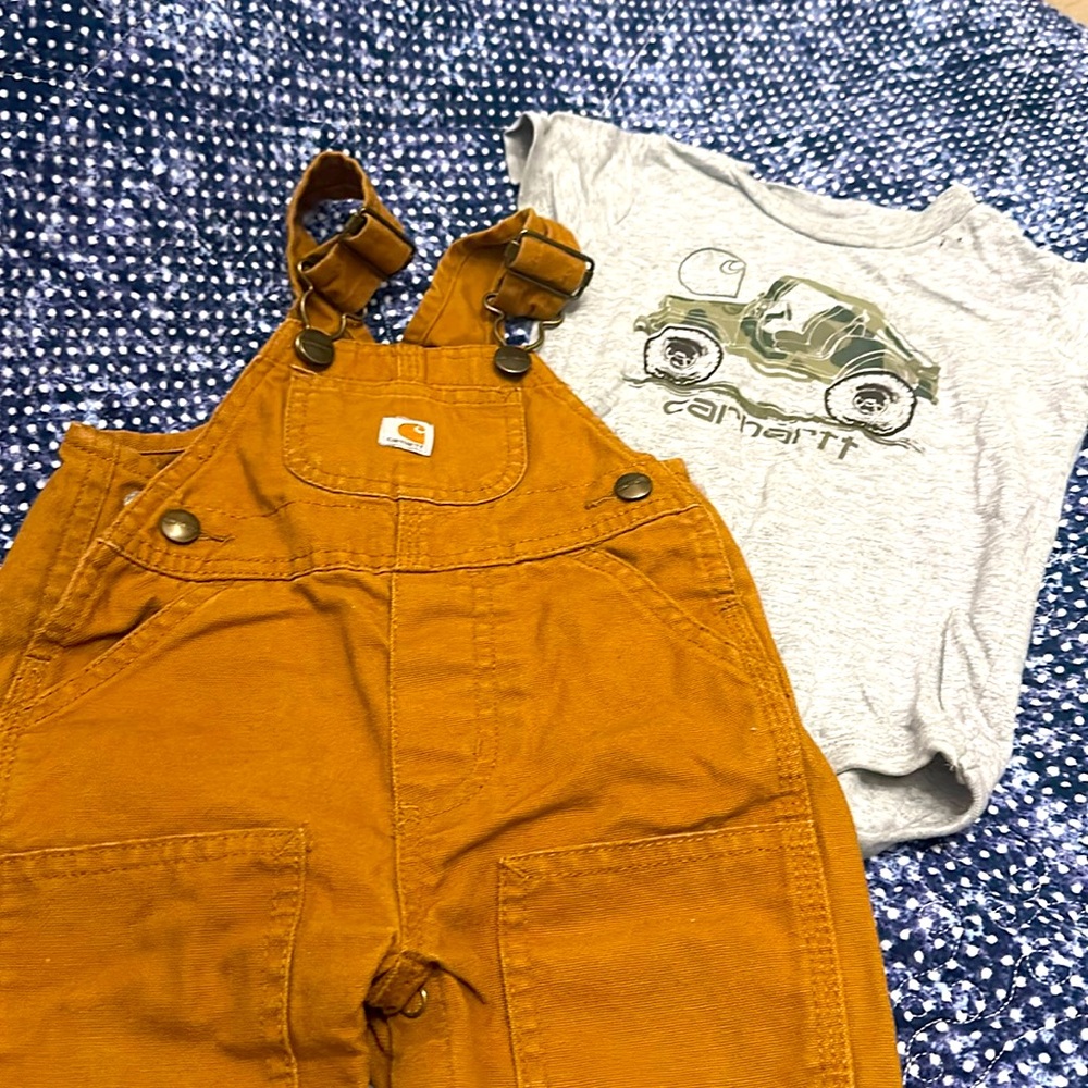 Baby boy carhartt overall outfit